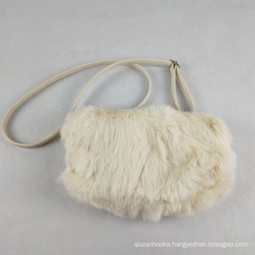 factory wholesale woman's rabbit fur hand warmer shoulder muff bag